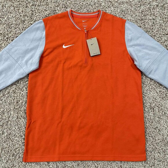 Nike Men’s Dri-FIT Half Zip Active Top Team Orange Gray, Size Large (New) - Picture 2 of 8